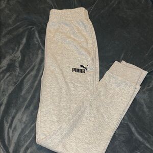 Puma Gray Tapered Sweatpants with Elastic Cuffs